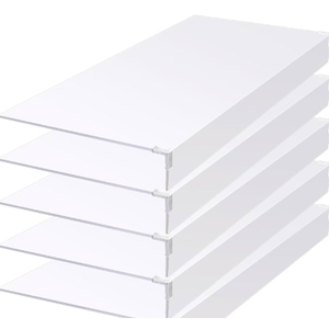 4 Pack Foamed PVC Wooden Wire Shelf Covers for Closet and Pantry, Wood Wire Rack Cover for Removable Closet Decoration (Black & 4 Pack, 24 x 12 inch)