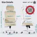 TRALT Office Chair Ergonomic Desk Chair, 330 LBS Home Mesh Office Desk Chairs with Wheels, Comfortable Gaming Chairs (Beige)