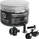 RIVECO M5 Rack Screws & Cage Nuts for Server Cabinets & Racks Mounting Network Equipment Clip Nuts 50 Sets Black