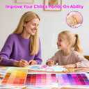 Redtwo 3mm 45000pcs Glass Seed Beads Kit, 7 Boxes 144 Colors Small Beads for Bracelets, Friendship Bracelet Kit with Charms and Letters (colored)