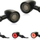 Motorcycle LED Tail Lights Universal Bullet Turn Signals Rear Running Light Motorbike Brake Taillights Compatible with Honda Harley Kawasaki Yamaha Suzuki (Amber/Red)