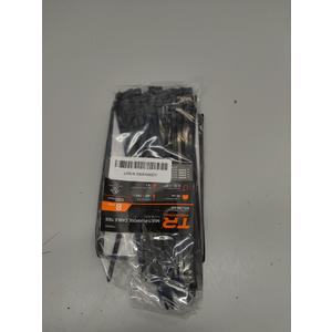 TR Industrial Multi-Purpose UV Resistant Black Cable Ties, 8 inches, 100 Pack