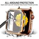 Mesime Compatible for Apple Watch Band with Screen Protector Case, Jewelry Replacement Bands 46mm 45mm 44mm 42mm 41mm 40 mm 38mm 2 Pack Protective Cover for iWatch Series 10/9/8/7/6/5/4/3/2/1/SE Women