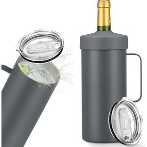 Bottle Chiller with Handle | Portable Rapid Cooling Champagne Insulator | Stainless Steel Cooler Sleeve | Ideal Gift for Lover | | Perfect for Dinner Parties & Outdoor Picnics