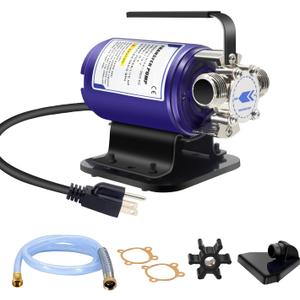 Water Transfer Pump with Suction Hose Kit Electric Basement Utility Pump 1/10HP Portable Self Priming Rain Barrel Garden Sump Pump 330GPH Pond Draining Pump for Pool Clogged Sinks Yard Aquariums
