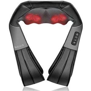 Shiatsu Neck and Back Massager with Soothing Heat, Nekteck Electric Deep Tissue 3D Kneading Massage Pillow for Shoulder, Leg, Body Muscle Pain Relief, Home, Office, and Car Use