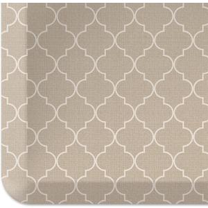 GelPro Anti-Fatigue Designer Comfort Kitchen Floor Mat, 20x32, Trellis Khaki Stain Resistant Surface with 3/4 Thick Ergo-Foam Core for Health and Wellness