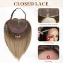 Lace Front Hair Toppers with Band for Women 5.5x4 Pre-cut Closed Lace Hairline Synthetic Straight Hair Wear and Go Glueless Toppers for Beginners Bernstein