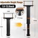 YHK 4PCS Adjustable Height Bed Support Legs 7.8-13.0inch, Heavy Duty Bed Frame Support Legs for Bed Slat and Frame, Plastic Bed Frame Support Replacement Bed Support Reinforcement Parts