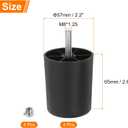 uxcell 2.6 inch Plastic Furniture Legs, Set of 4 Round Tapered Table Sofa Cabinet Bed Legs, Replacement Furniture Couch Feet with M8 Hanger Bolts