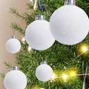 3 Pcs Large Christmas Ball Ornaments 3 Size White Snowball Ornaments for Christmas Tree Decorations Plastic Hanging Christmas Balls for Xmas Party Holiday Wedding Supplies