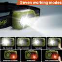 Himalaya LED Headlamp Flashlight, Green Head Lamp with White Red Light, Lightweight Waterproof IPX64 Headlight with Comfortable Headband for Camping Hiking Running Work Travel