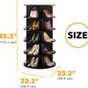 SpaceAid Black 5-Tier Spinning Rotating Shoe Rack Organizer, Shoe Display Tower Lazy Susan, Revolving Shoes Rack StorageOrganization, 360 Vertical Bags Holder Rotate Organizer, 5 Tier, 45.3" H