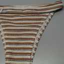 Womens Brown Bikini Bottom Crinkled Stretch Crepe Fabric, Mid-Cut High Waist, Full-Moderate Coverage
