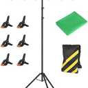 Forlogic Green Screen Backdrop Kit with Stand, 8x5.3ft Portable GreenScreen Background Stand for Streaming Video and Photography Shoots