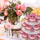 BLISSUR Cupcake Stand Tower, 2 Pack, White, 3 Tiered, Cup Cake Stand Cardboard Dessert Holder for Parties (White)