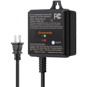 DEWENWILS 60W WiFi Low Voltage Transformer, 120V AC to 12V DC, Smart Outdoor Low Voltage Landscape Transformer with Timer, Work with Alexa & Google Home, Weatherproof for Landscape Lights, FCC Listed