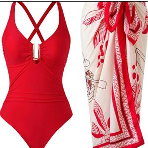 BAWHAHT One Piece Swimsuit Women with Cover Up Set Retro Bathing Suit for Women Tummy Control Beach Wrap Skirt Green No size