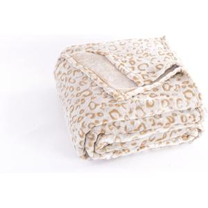 PLEASANT BOULEVARD | Leopard Throw Blanket Fleece, Premium Lightweight Cozy Warm Plush Microfiber Bedspread for Couch Sofa and Bed (Brown, King (108 x 90 inches))