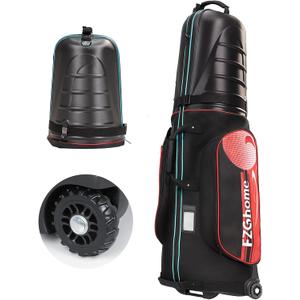 Golf Travel Bags for Airlines with Hard Case Top & Wheels, Hard Shell Top Protect Golf Club, Made of 1680D Heavy Duty Oxford, Internal Strap for Fixing, Lightweight and Easy to Maneuver