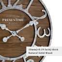 Presentime & Co Vintage Farmhouse Series, Galvanized Rustic Barnwood Clock, 19.5 inch, Galvanized Finish Arabic Numerals with Weathered Natural Barnwood, Farmhouse Dcor/Wall Dcor
