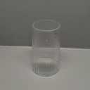 Clear Glass Vase for Flower, Flower Vase for Bouquet, Modern Glass Vases, Ribbed Vases for Living Room, Bedroom, Dining Table, Office, Wedding, Centerpieces, 8 Inches (Large)