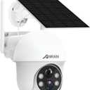 ANRAN Security Camera Wireless Outdoor, 2K Solar Outdoor Camera with 360 View, Smart Siren, Spotlights, Color Night Vision, PIR Human Detection, Pan Tilt Control, 2-Way Talk, IP65, Q1 White