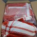 Tinideya 12 Pcs Flannel Fleece Throw Blanket Bulk 50 x 60 Inch Red White Plaid Fleece Blanket Soft Warm Coral Throw for Bed Couch Sofa Home Wedding Gifts Season