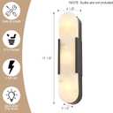 Black Modern Wall Sconces for Living Room, Alabaster Sconce Wall Light Fixtures Set of 2, Marble Sconce Lighting for Entryway Bathroom Bedroom