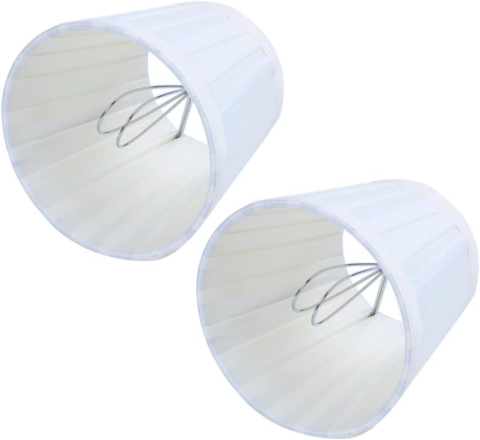 Baglaum 4X Fabric Chandelier Lampshade Holder Clip on Sconce Beside Bed Lamp Hanging Light, Light Yellow