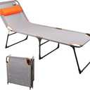 PORTAL Adjustable Portable Camping Cot for Adults, Folding Beach Chair, 4-Position Recliner with 250lbs Weight Capacity, Outdoor Lounge Cot for Travel, Camping, Beach