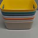OWill 7-Pack Plastic Storage B-ins 4.2L, Small Organizer Bins for Classroom Kitchen Pantry Bathroom, Clear Storage Baskets for Shelves, Durable Containers for Bath Toy Storage & Home Organization