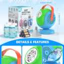 Joyfuture Bubble Machine, Automatic Bubbles Blower for Kids, Toddlers - 360 Rotation, 75 Adjustment, with Handle - Gifts Toys for Boys, Girls Age 1+ Year Old, Hallween, Outdoor, Birthday Party (Bule+green)