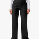 Womens Casual High Waist Straight Leg Pants Stretchy Button Business Dress Work Pocket Trousers, Size XL