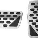 2PCS Silver Non-Slip Performance Foot Pedals Pads Auto Aluminum Pedal Covers for Jeep Wrangler JL/JLU 2018-2025,2020 2021 2022 2023 2024 2025 Gladiator JT