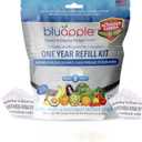 Bluapple Produce Saver Ethylene Gas Absorber with Activated Carbon, 1 Year Supply, Keeps Fresh Fruits & Vegetables Longer - Produce Saver for Kitchen - 8-Packets, 13g Total (Active Formula + Carbon)