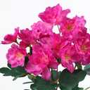 8 Bundles Artificial Flowers for Front Door, Fake Silk Azalea Bouquet Silk Flowers for Outside UV Resistant Realistic Faux Plants for Planter Farmhouse Patio Garden Walkways Home Decor (Rose Red)