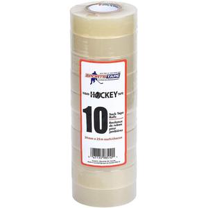 Sports Tape SportsTape Clear Hockey Tape - for Socks and Gear, Easy to Stretch and Tear (10 Pack), One Size