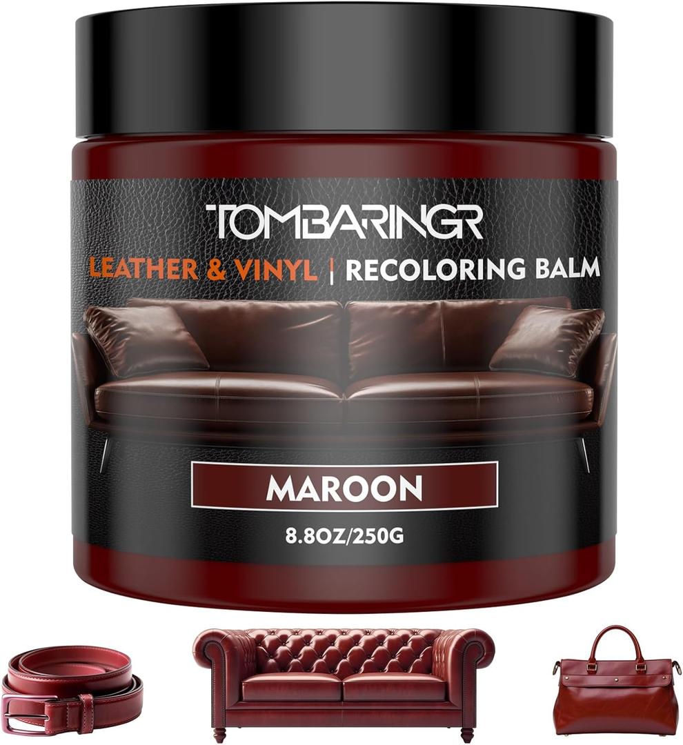 Leather Recoloring Balm Leather Repair Kit for Furniture Leather Dye for Furniture Car Seats Shoes Repair Leather Dye for Scratched and Faded Leather - Maroon