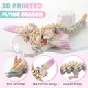 GemmiCho 3D Printed Dragon with Wings, 11" 3D Printed Dragon Toys for Kids, 3D Dragon for Stress Relief, Surprise Animals Figurines Fidget Dragon Toys for Boys Kids Teen 5-7 4-6 8-12