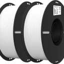Creality 3D Printer Filament, PLA Filament 1.75mm Bundle 2Kg for 3D Printing, Ender PLA Filament No-Tangling, Strong Bonding & Overhang Performance, Accuracy +/- 0.02mm (White & White 2-Pack)