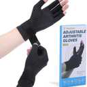 Tikaton Copper Infused Compression Arthritis Gloves with Wrist Strap for Hand Pain,Carpal Tunnel,Tendonitis, Fits Women & Men (Small/Medium)