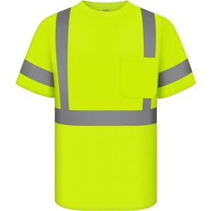 TCCFCCT Hi Vis Shirts for Men Class 2 High Visibility Shirt with Short Sleeves, Reflective Safety Shirts for Men, Construction Work Shirts with Reflective Strips, Durable &Breathable, DC-Yellow XL