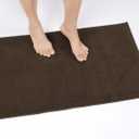 Cotton Paradise 100% Cotton Non Slip Bath Mats for Bathroom, 17x24 inch Soft Absorbent Quick Dry Machine Washable Floor Bath Mat, Brown