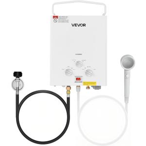 VEVOR Portable Propane Water Heater, 6L Tankless Outdoor Water Heater, 41000 BTU 1.58 GPM Instant Hot Water, with Accessory Set + Regulator for RV Camping Trips Cabins Barns