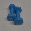Amazon Basics Vinyl Coated Dumbbell Hand Weights, 5 Pounds, Pair, Light Blue
