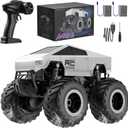 WayEee RC Truck Car Kids Toys for Ages 6+, Remote Control Car Waterproof Monster Truck, Amphibious 4WD All Terrain Off-Road Pickup, 1:16 Scale, 2.4GHZ Vehicles, Boys Christmas Kids Birthday Gift (Silver)