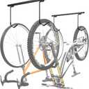 WALMANN Ceiling Mounted Bike Rack for Garage, Space-Saving Ceiling Bike Storage for 2 Bikes(Horizontally)/4 Bikes(Vertically), Adjustable Bike Hooks for Road Mountain Bikes