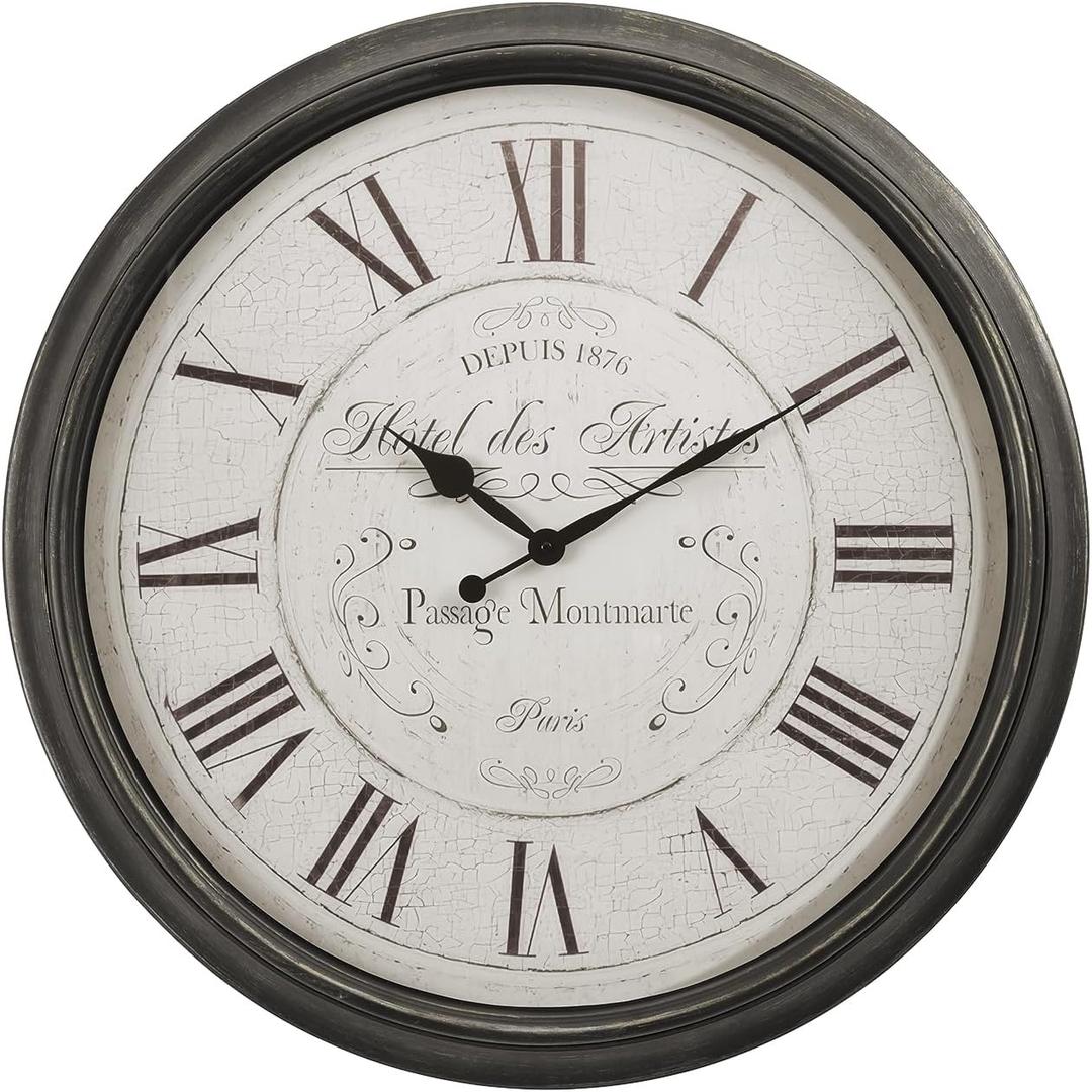 Monarch Specialties I 9026 Clocks, 30" Round, Large Oversized, Wall Clock, Brown