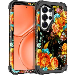 Casetego for Galaxy S26 Ultra Case,Three Layer Heavy Duty Sturdy Shockproof Protection Full Rugged Hard PC+Soft TPU Bumper Protective Girls Case for Samsung Galaxy S26 Ultra 5G 6.9 inch,Deep OrangeFlo